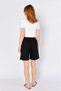 Women's Black Gabardine City-Style Shorts with Tie Waist - 4