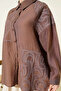 Embroidery detailed linen shirt - 4