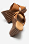 Ni̇lya Genuine Leather Padded Heel Cross Slippers - 3
