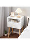 Nightstand for Bedroom,Small Night Stand Modern Bedside Tables with Drawer,Narrow Side Table with Open Storage Shel,End Table for Bedroom/Living Room/Dorm - 2