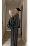 Anthracite Bat Sleeve Detailed Trousers Set - 4025 - 3
