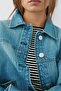 Boxy kesim denim ince ceket - 3