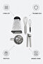 5-Piece Stainless Steel Kitchen Utensil Set – Grater, Flour Sifter, Garlic Press, and 2-Piece Whisk Set - 8