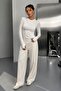 Soft Touch Finger-Loop Long Sleeve Basic Blouse St3439 - 2