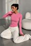 Soft Touch Finger-Loop Long Sleeve Basic Blouse St3439 - 2