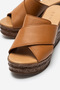 Ni̇lya Genuine Leather Padded Heel Cross Slippers - 4