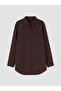 Brown Pocketed Women's Shirt Tunic