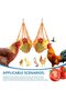 4 chicken skewers, hanging. - 3
