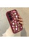 Infinix Hot 60 Pro Plus Compatible Soft Silicone Case with Burgundy Background Rose Flower Pattern