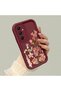 Samsung Galaxy A05S Compatible Burgundy Background Rose Flower Pattern Soft Silicone Shockproof Case