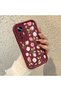 Mi 12t Compatible Burgundy Background Rose Flower Pattern Soft Silicone Shockproof Case