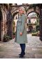 Women's Trendy Below-Knee Bondik Water-Repellent Fabric Lined Buttoned Belted Trench Coat Mint Green - 4
