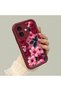 iPhone 17 Compatible Pink Ground Vivid Color Flower Pattern Shockproof Silicone Case