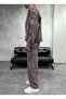 Patterned Brown Denim Set with Mega Pockets - 4
