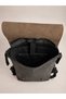 Black Leather Detailed Canvas Backpack with Laptop Compartment 35X29X12 cm - 6