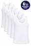 Men's White 6-Pack Combed Cotton Undershirts 1006