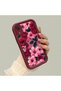 iPhone Xr Compatible Pink Ground Vivid Color Flower Pattern Shock Resistant Silicone Case