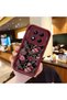 Redmi Note 14 Pro 4g Compatible Stylish Burgundy Frame Nostalgic Peony Pattern Daily Use Case - 2