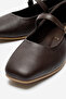 Mary Genuine Leather Strap Women's Flat Shoes - 2