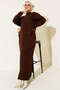 Hair Braided Leather Belted Knitted Women's Dress