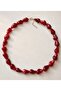 Cherry Wine Burgundy Red Organic Form Bead Necklace – Pinterest Statement Necklace - 3