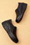 Genuine Leather Padded Sole Comfortable Daily Shoes Esfa.4003 Black - 3