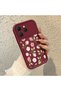 Tecno Spark 40 Compatible Soft Silicone Shockproof Case with Burgundy Background Rose Flower Pattern