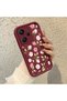 Redmi Note 13 Pro Plus+ 5g Compatible Burgundy Background Rose Flower Pattern Soft Silicone Case