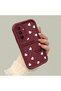 Samsung Galaxy A15 4G/5G Compatible Claret Red Color Simple Heart English Sentence Pattern Silicone Case
