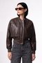 New Season Oversize Coated Pilot Light Brown Leather Jacket - 5