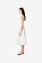 Women's Sum Wht Ctn Stn Fitted Bodice Midi Dress - 3