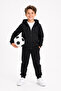 Boys' School Tracksuit Set – Hooded Zip-Up Top, Elasticized Cuffs and Waistband, 2-Piece Set