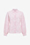 Women's Naya Floral Jacquard Striped Pink Long Sleeve Shirt - 6