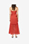 Women's Brick Red Emina Chiffon Maxi Dress - 4