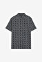 Men's Navy/Cream White Ss Print Shirt - 3