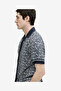 Men's Short Sleeve Geometric Print Navy Holiday Shirt - 2