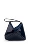 Geometric Cut Patent Leather and Suede Detailed Women's Crossbody Bag Dream Navy Blue