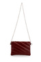 Stylish Quilted Stitched Clutch Women's Crossbody Bag Monaco Burgundy - 4