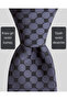 Black Geometric Patterned Gray Tie – 8 cm Wide - 2