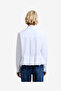 Women's Summer White Cambria Cotton Ruffle Hem Shirt - 3