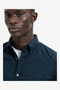 Men's Long Sleeve Twill Navy Blue Oxford Shirt - 2