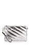 Stylish Quilted Stitched Clutch Women's Crossbody Bag Monaco Silver