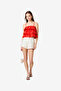 Women's Candied Red Aimee Cotton Strapless Top - 3