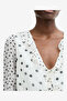 Women's Porcelain Cream/Blac Valeria Emina Chiffn Polka Top - 4