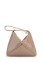Geometric Cut Patent Leather and Suede Detailed Women's Crossbody Bag Dream Beige