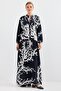 Bdart Patterned V-Neck Long Dress - 3