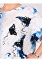 Plus Size Stone Embellished Butterfly Detailed Patterned Loose Cut Women's Blouse - 4