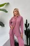 Women's Hidden Pocket Stone Embroidered Shirt and Pants Woven Fabric Two-Piece Suit Suitable for Tesettüre - 2
