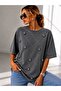 Oversize Design T-Shirt with Stone Accessories