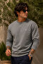 Knitted Long Sleeve Gray Men's Sweatshirt - 5